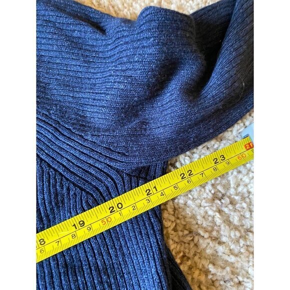 Vince Men’s Ribbed Knit Linen Blend Henley Navy Sweater Size L Pullover Top - Picture 6 of 8